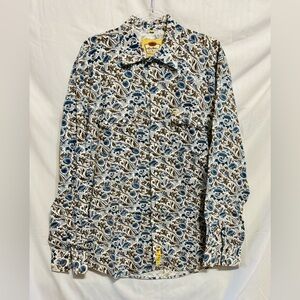 Men’s Larry Mahan Vintage Western Pearl Snap Shirt in Size XL.